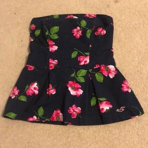 strapless floral top